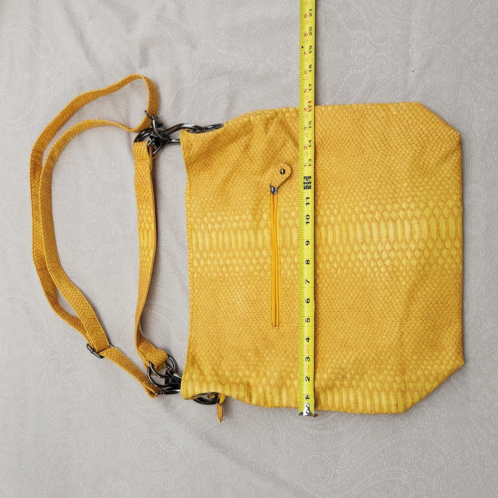 Mustard yellow snake textured bag, LARGE!!!! Imperfect - Picture 2 of 8